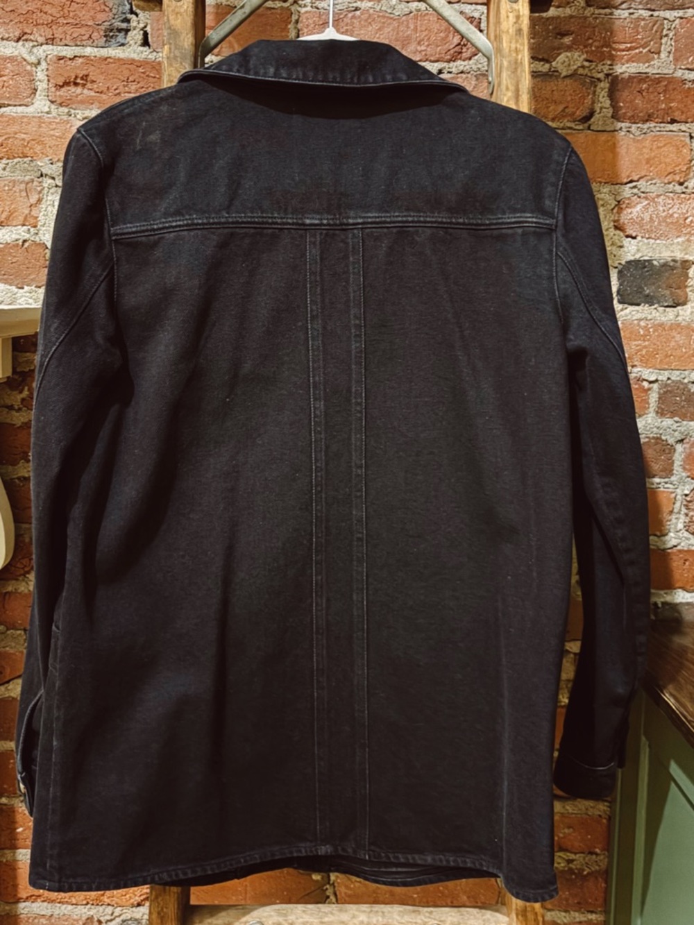 Sezane Will Jacket In Washed Black Jean View 5